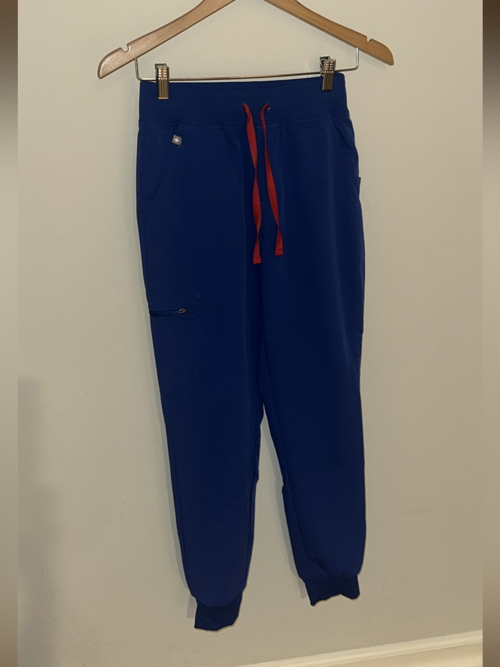Figs Women’s Royal Blue Jogger Pants with Red Drawstrings